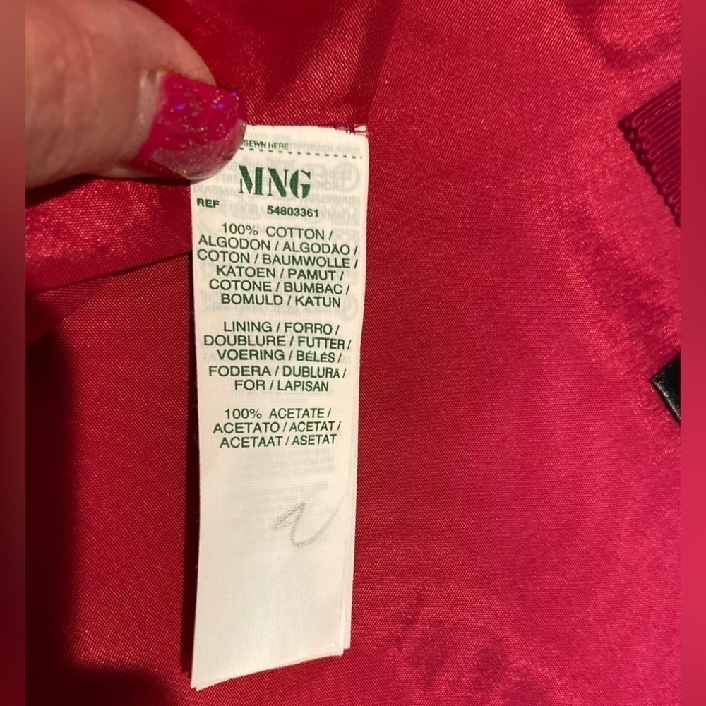 MNG Suit~Hot Pink Brushed Cotton Peacoat~Fully Lined~Front Slant Pockets~Size S - Picture 14 of 15